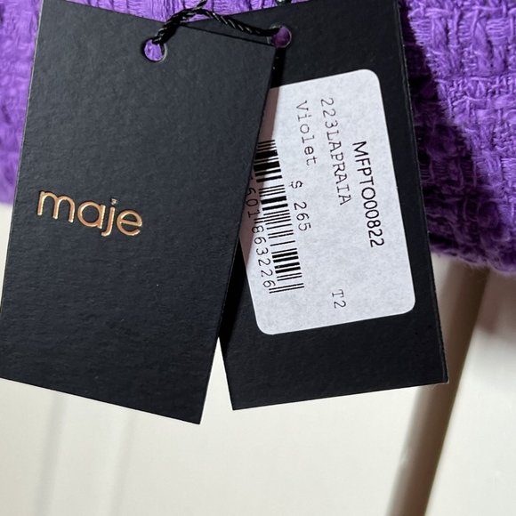 Maje Womens Lapraia Chain-Strap Tweed Top - Picture 3 of 9